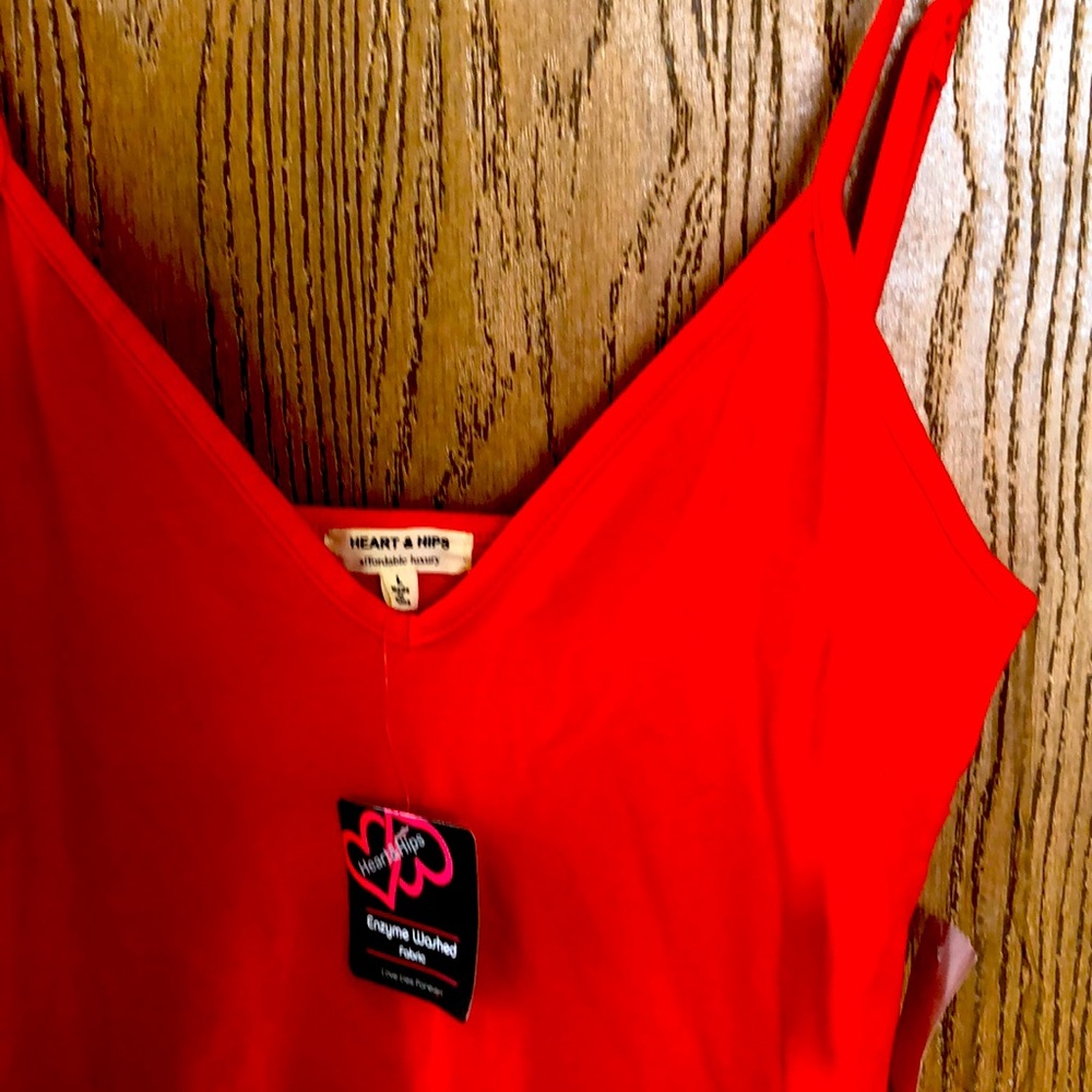 Beautiful, bright, orange, tank top sundress